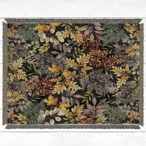 Midnight Woodland Throw Blanket - Large