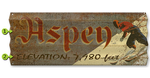 Aspen Personalized Corrugated Metal Sign