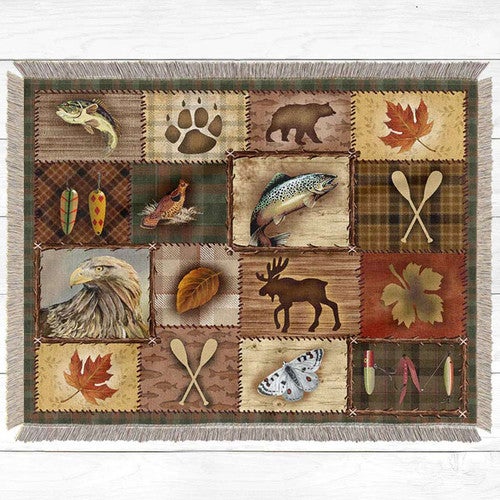 Lake Panels Throw Blanket - Small