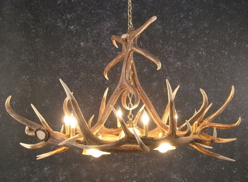 Elk Six Antler Chandelier w/ 3 Down Lights - SALE