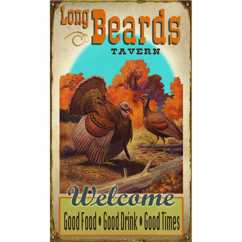 Long Beards Tavern Personalized Sign - 18 x 30