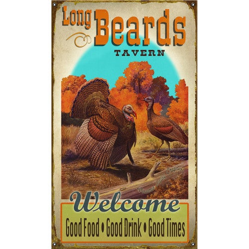 Long Beards Tavern Personalized Sign - 28 x 48