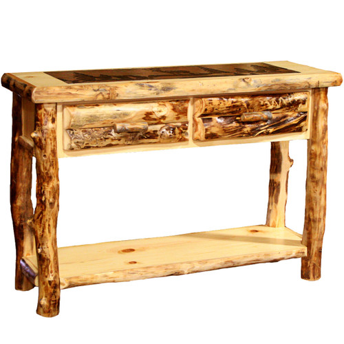 Aspen Sofa Table with Slate Top - Horse