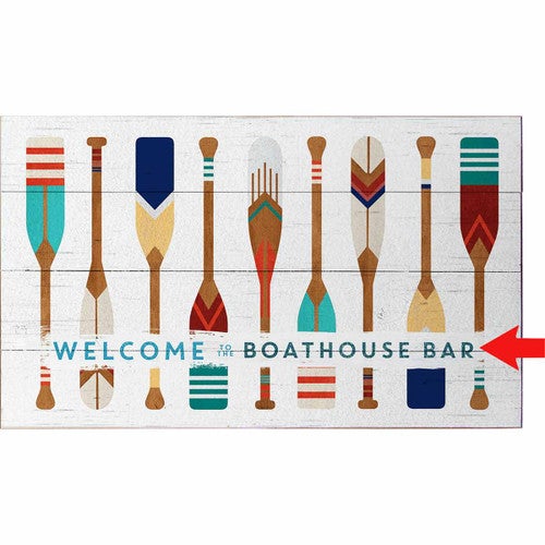 Boathouse Welcome Personalized Wood Sign