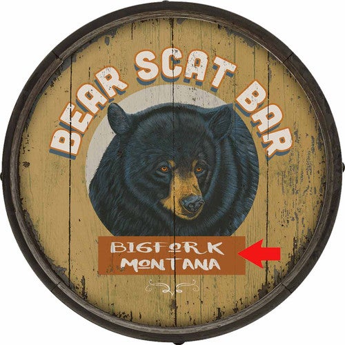 Bear Bar Barrel End Wall Art