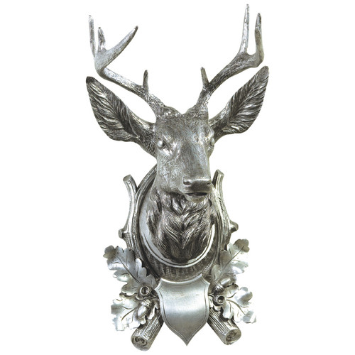 Aspen Stag Wall Mount - Antique Silver