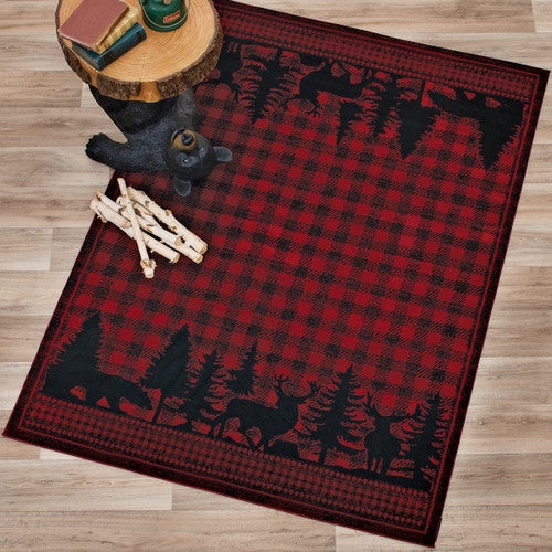 Crimson Forest Elk & Bear Rug Collection