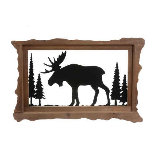 Moose Silhouette Metal & Wood Wall Art - CLEARANCE