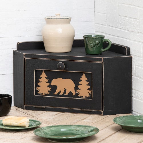 Bear Silhouette Corner Breadbox