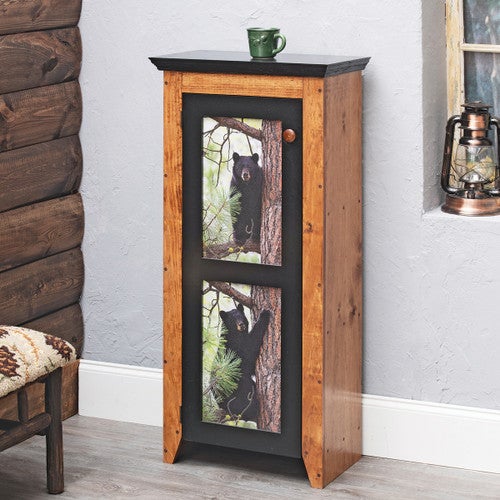 Black Bear Climb Wood Cupboard