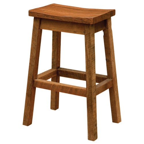 Barnwood Saddle Barstool - 30 Inch