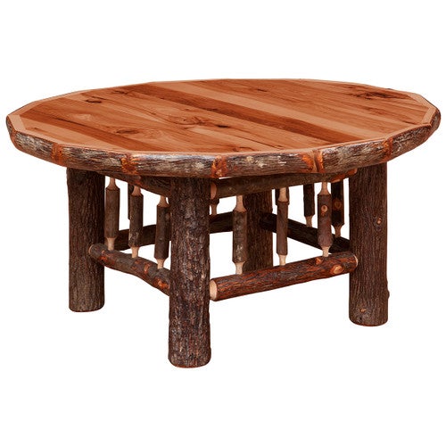 Bark-On Hickory Coffee Table - 36 Inch - Cinnamon