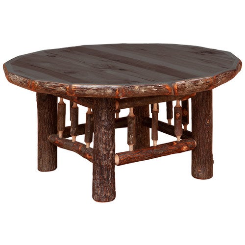 Bark-On Hickory Coffee Table - 36 Inch - Slate
