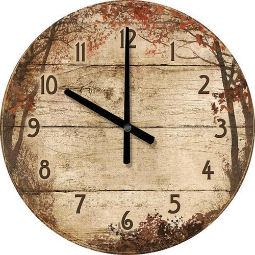 Autumn Forest Wall Clock
