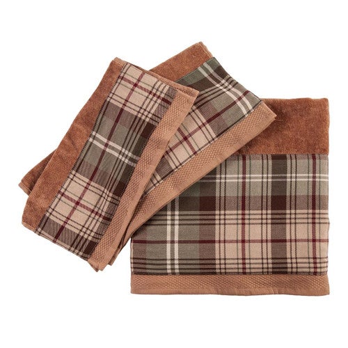 Cabin Plaid Towel Collection - Mocha