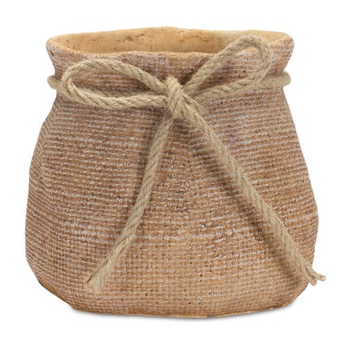 Burlap Bag Vase - Small