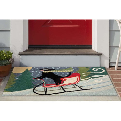 Dog's Winter Adventure Multi Indoor/Outdoor Rug - 3 x 4