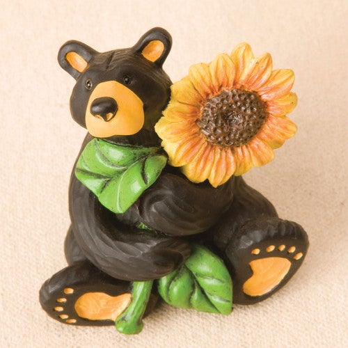Bear with Sunflower Figurine - SALE