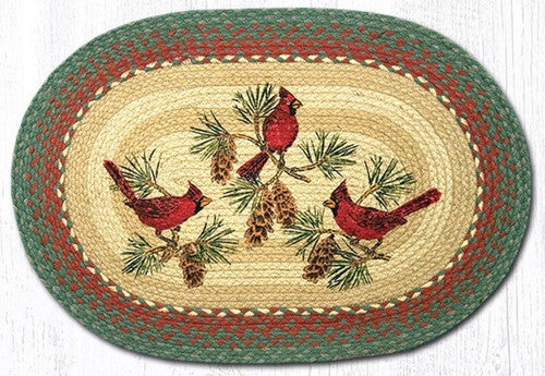 Three Cardinals Oval Rug