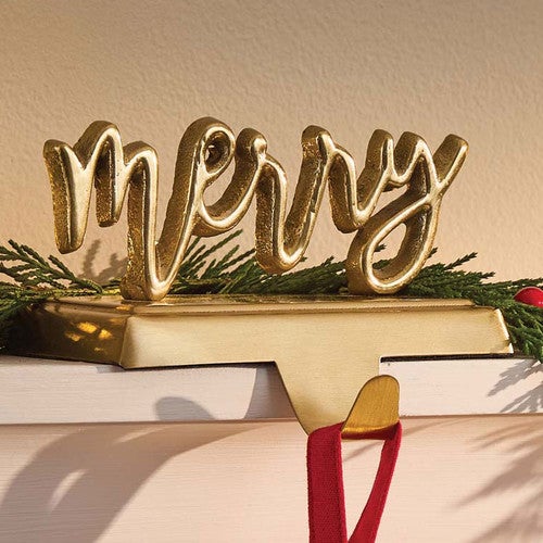 Gold Merriment Stocking Hanger
