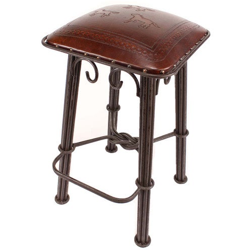Running Horses Iron Barstool