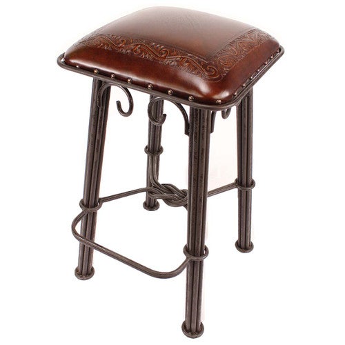 Antique Brown Iron Barstool