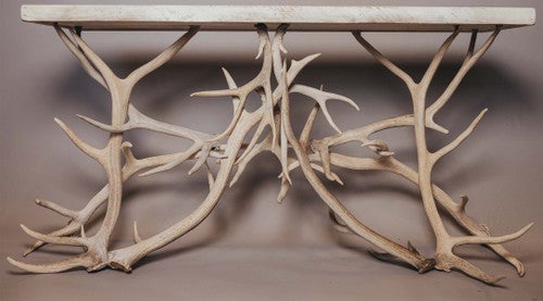 Bleached Antler Sofa Table