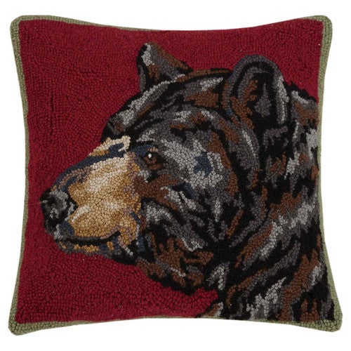 Wilderness Bear Hooked Pillow