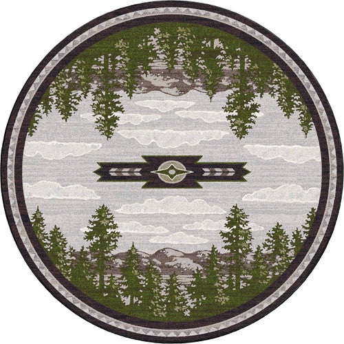 Woodland Horizon Gray Rug - 8 Ft. Round