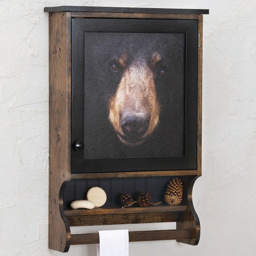 Black Bear Face Wall Cabinet