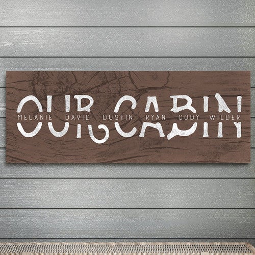Our Cabin Personalized Block Mount - Large