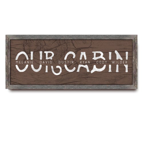 Our Cabin Personalized Framed Canvas