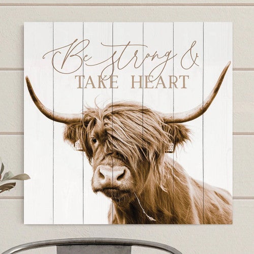 Highland Cow Pallet Sign