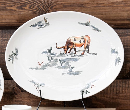 Cowboy Roundup Ceramic Serving Platter - OUT OF STOCK