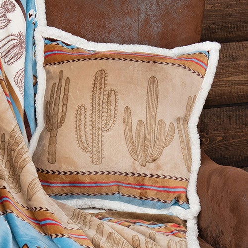 Cactus Horizon Sherpa Pillow- SALE