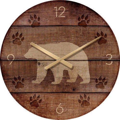 Bear Prints Wall Clock