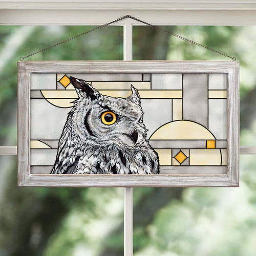 Regal Owl Stained Glass Art