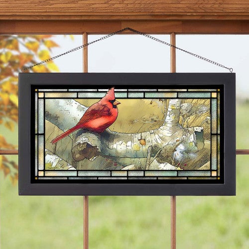 Cardinal Serenade Stained Glass Art