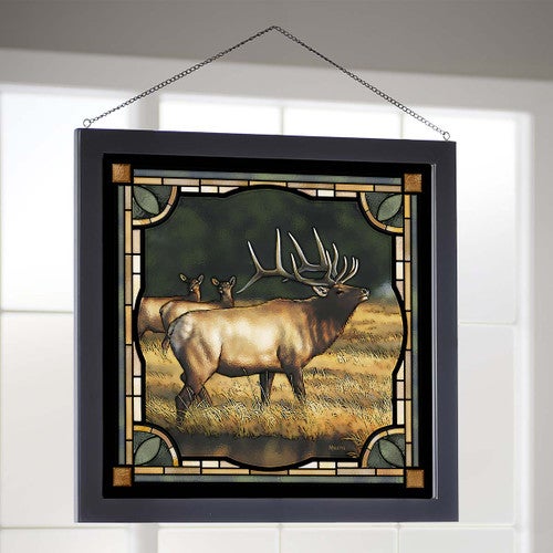 Elk Call Stained Glass Art