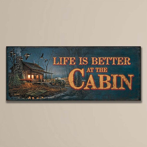 Cabin Living Wood Sign