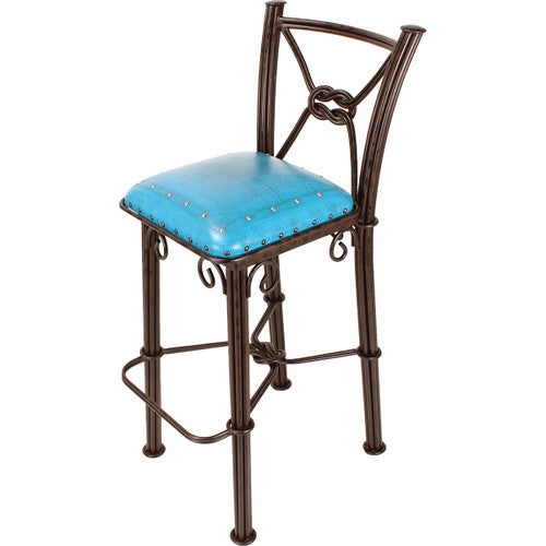 Coronado Counter Stool - Plain with Tacks Blue