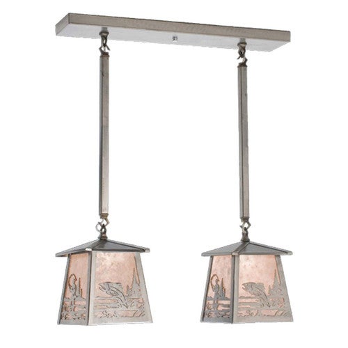 Bass Fishing 2-Light Island Pendant