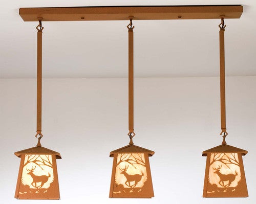 Sunrise Deer 3-Light Island Pendant