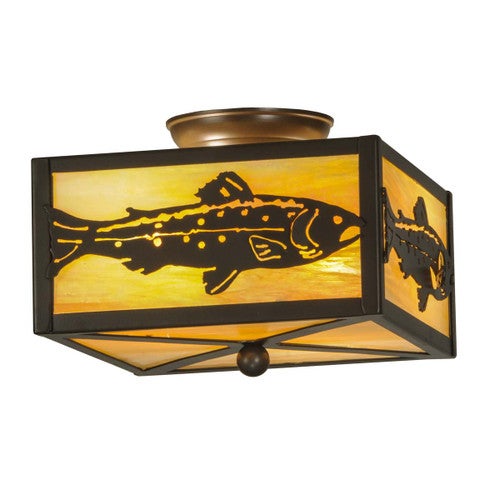 Primitive Trout Flush Mount Ceiling Light