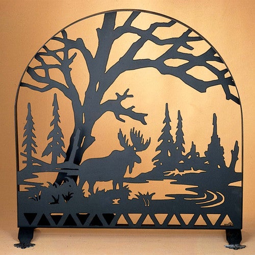 Waterside Moose Arched Fireplace Screen