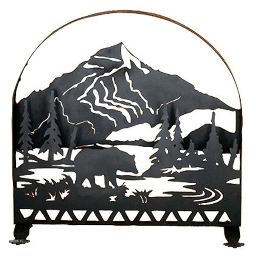 Bear Mountain Creek Arched Fireplace Screen