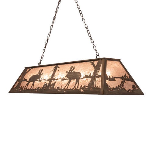 Two Moose Oblong Pendant Light