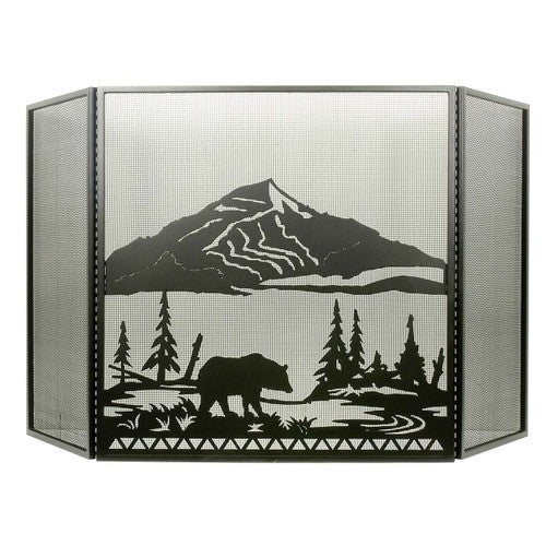 Mountainside Bear Fireplace Screen