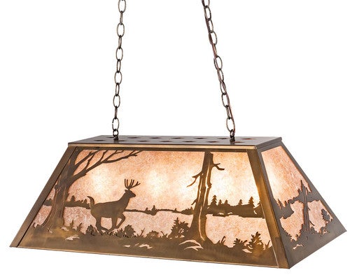 Foraging Deer Oblong Pendant Light