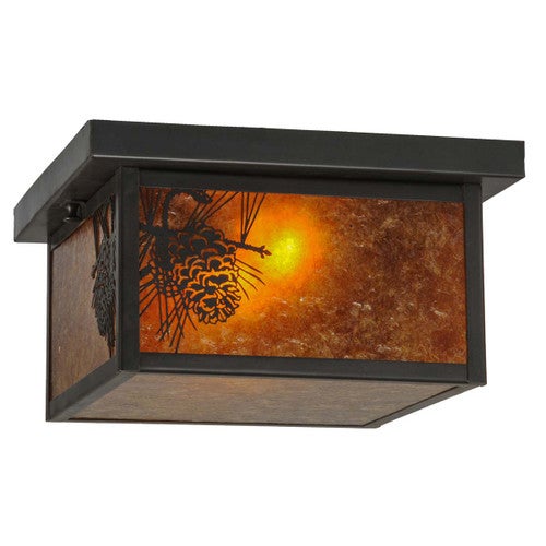 Bucolic Pine Flush Mount Ceiling Light